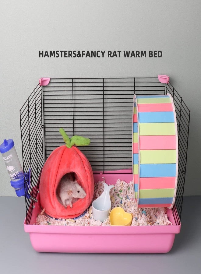 HardcorePet Pet Hideout House - Rat Beds, Small Animal Washable Cage Accessories - Hamster, Syrian Hideout, Sugar Glider Hammock for Dwarf Hamsters, Squirrel, Chipmunks - Pink - Image 2